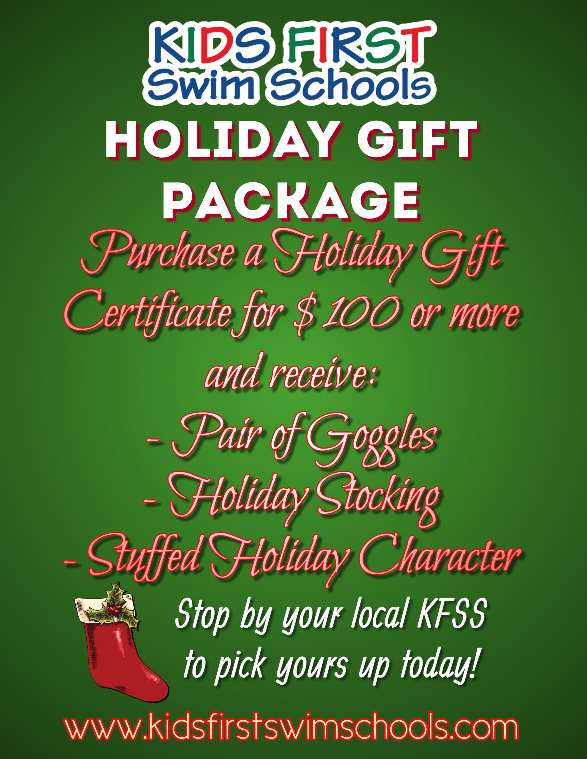 Holiday Gift Packages Now Available at Kids First Swim Schools! icon